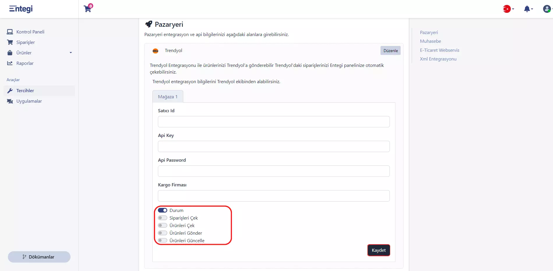 Trendyol Entegrasyonu