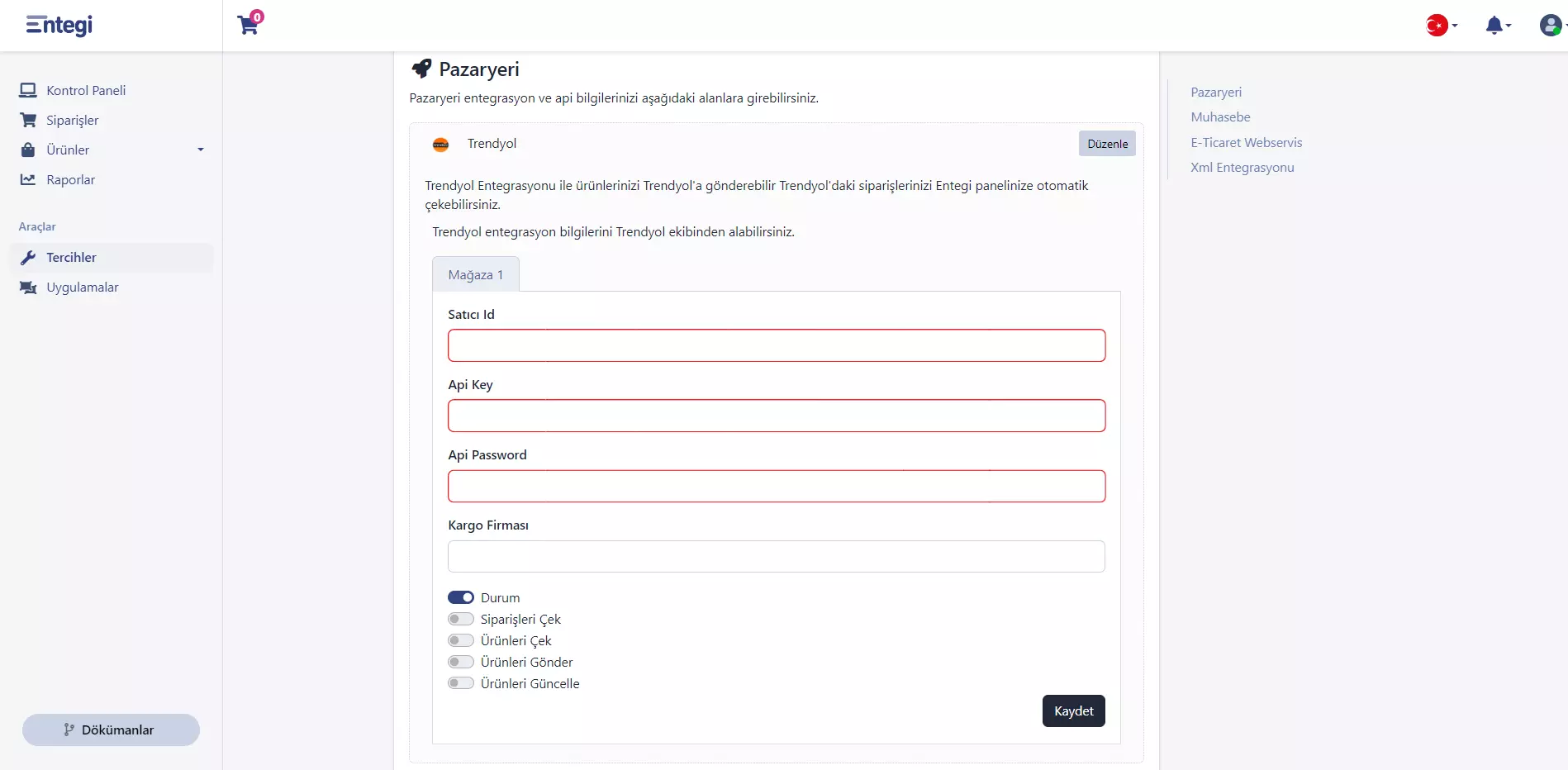 Trendyol Entegrasyonu