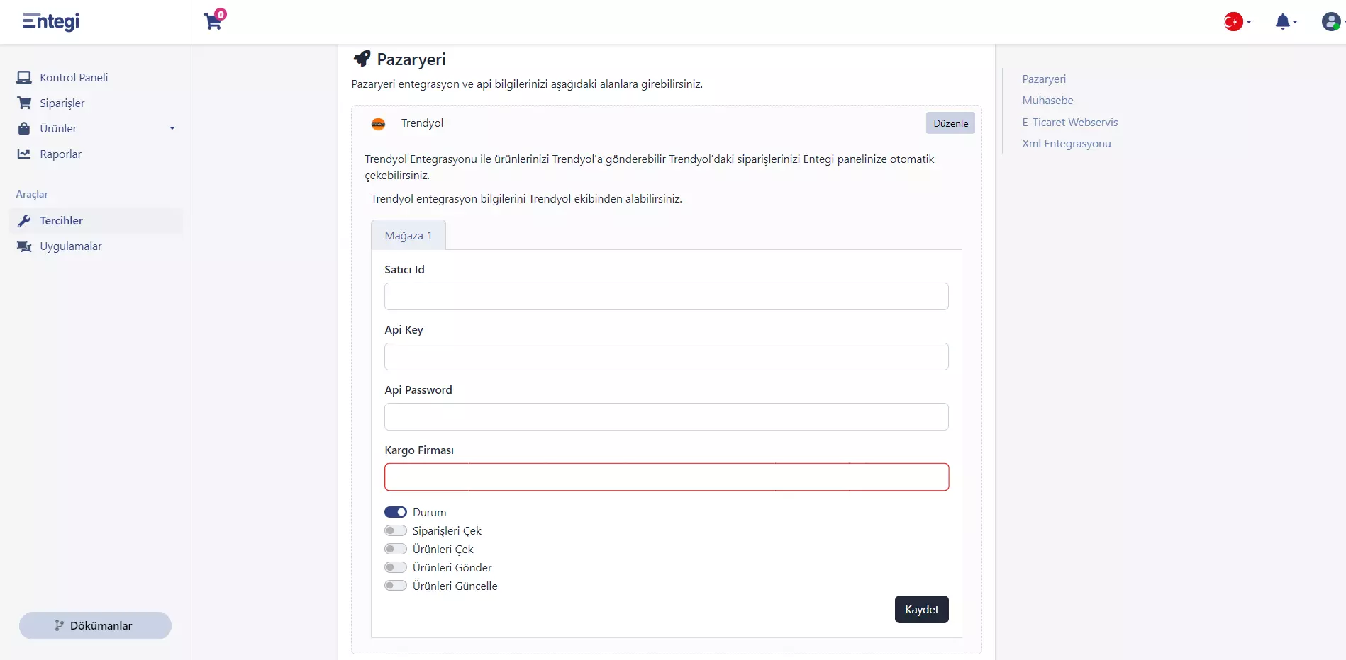 Trendyol Entegrasyonu